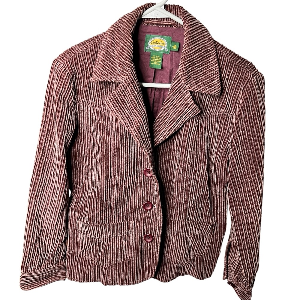Cabela's‎ Jacket Women's Medium Corduroy Ribbed Pockets Casual Outdoor Maroon
